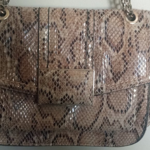 River Island London One Size Handbag Shoulder Bag 100% Polyurethane Beige&Brown - Picture 6 of 6